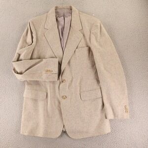 VTG Woodmere Jacket 42R M Beige Donegal Tweed Flecks Blazer Made in Yugoslavia
